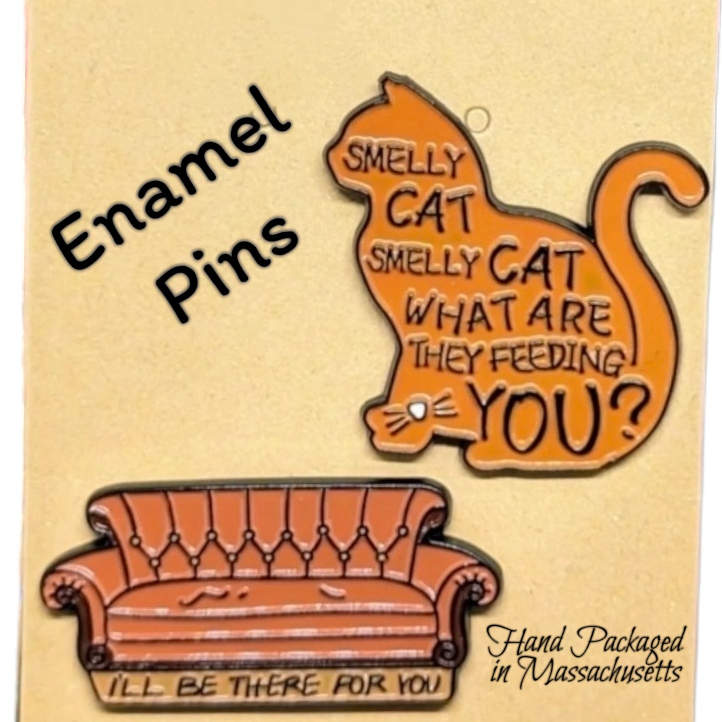 FRIENDS couch and cat Enamel Pins #99
