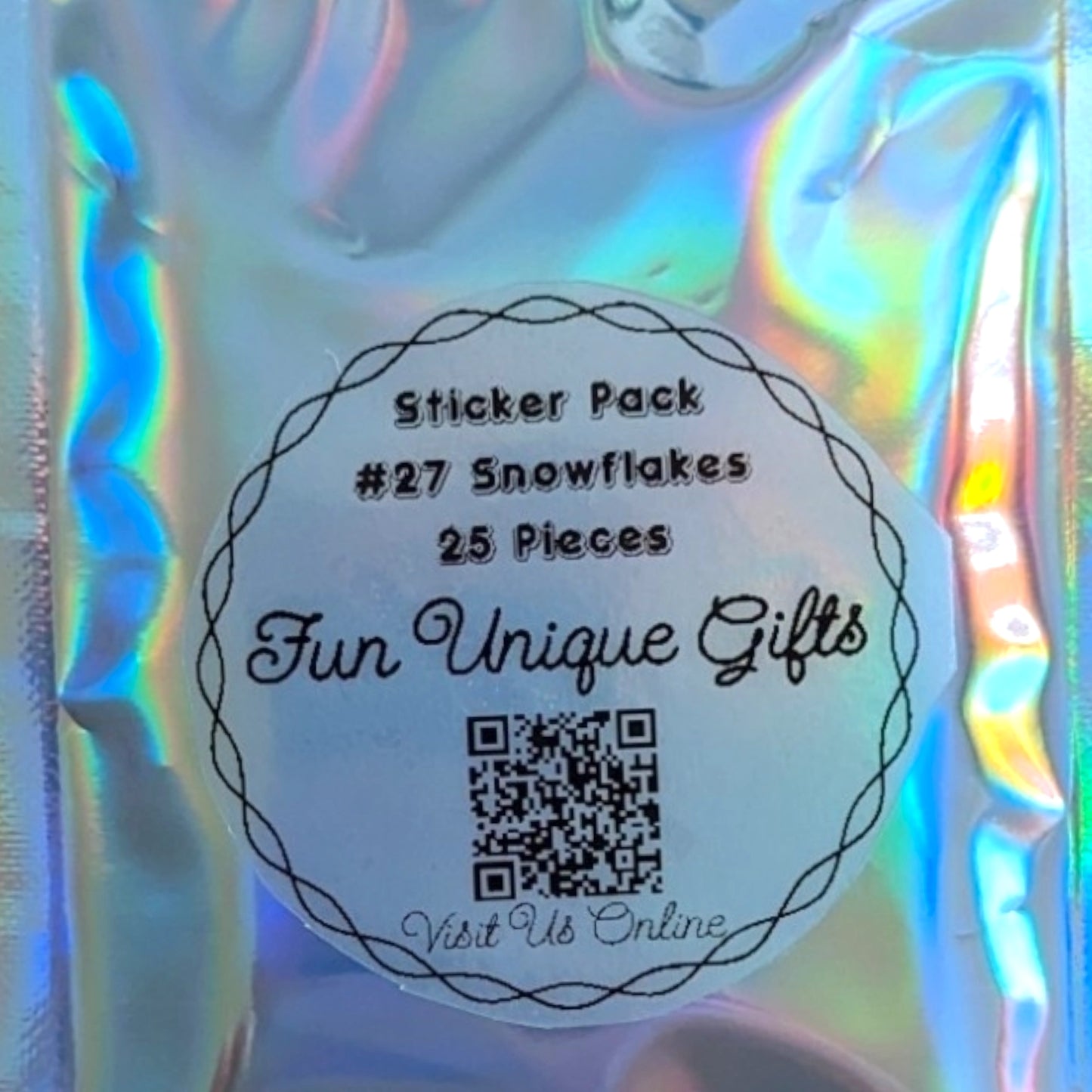STICKER PACK - Pack #27 - 25 Pieces - Snowflakes