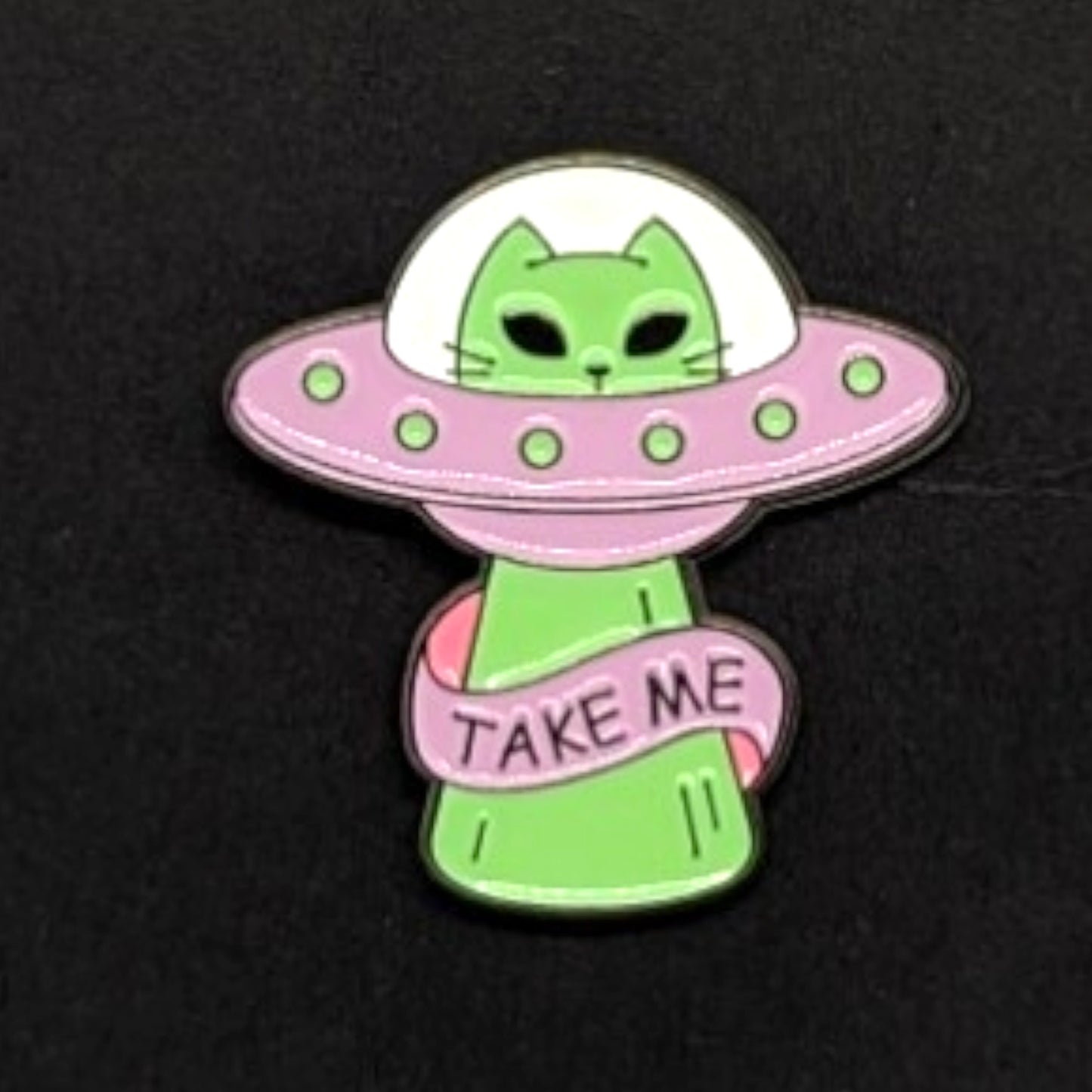 Take me cat alien enamel pin #58