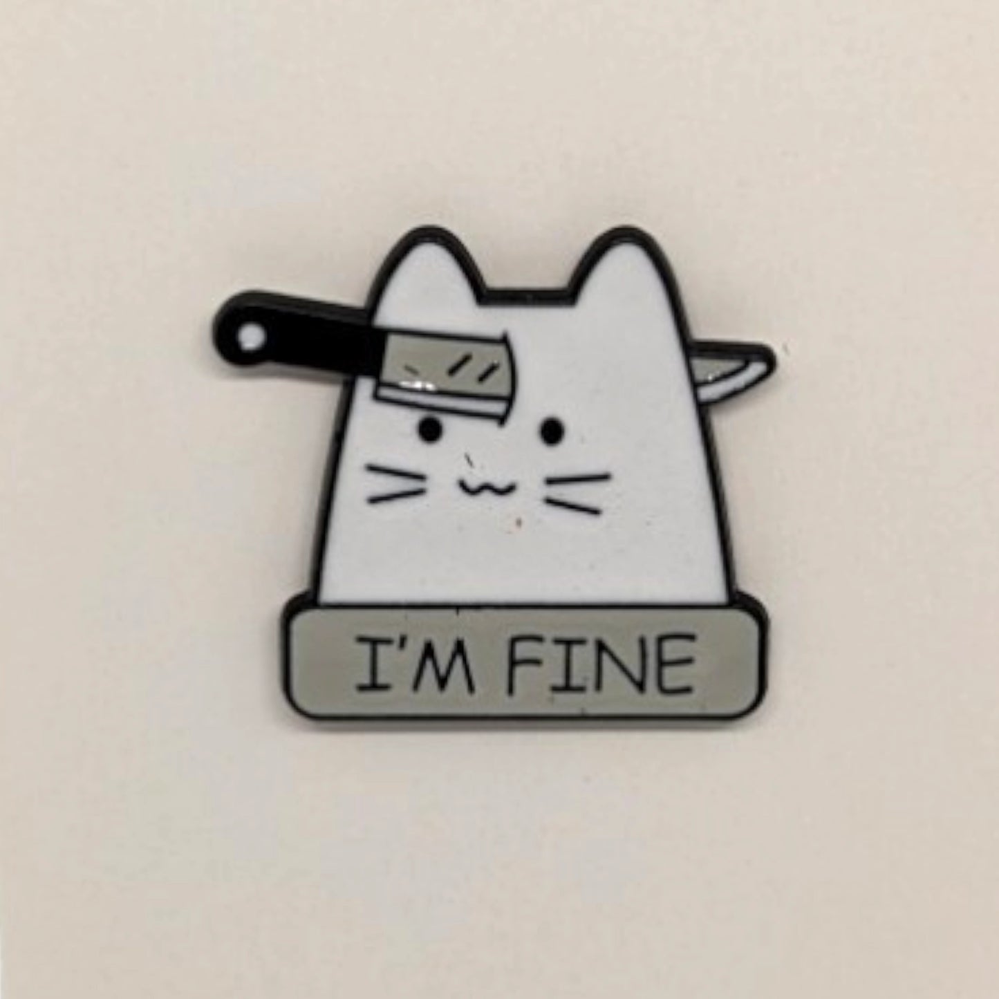 I'm fine, cat enamel pin #68
