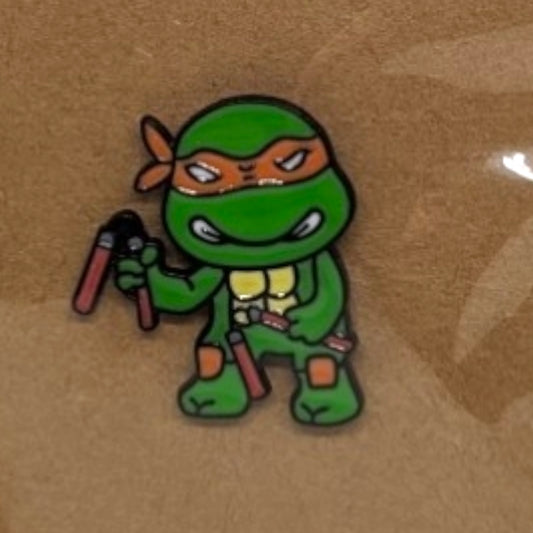 Orange Ninja Turtle Enamel Pin #137