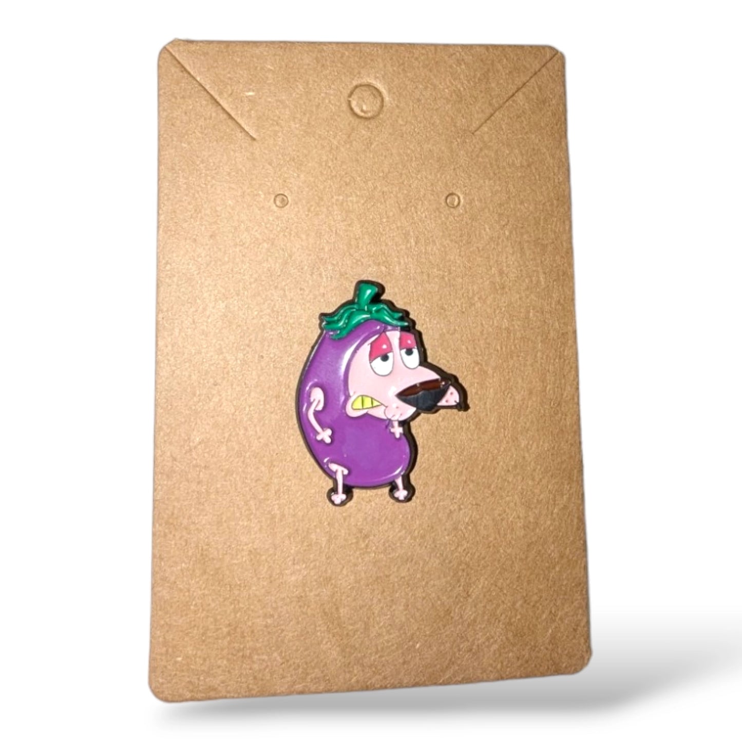 Courage the Cowardly Dog Dressed as an Eggplant Enamel Pin #244