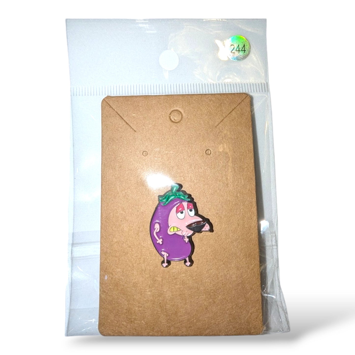 Courage the Cowardly Dog Dressed as an Eggplant Enamel Pin #244